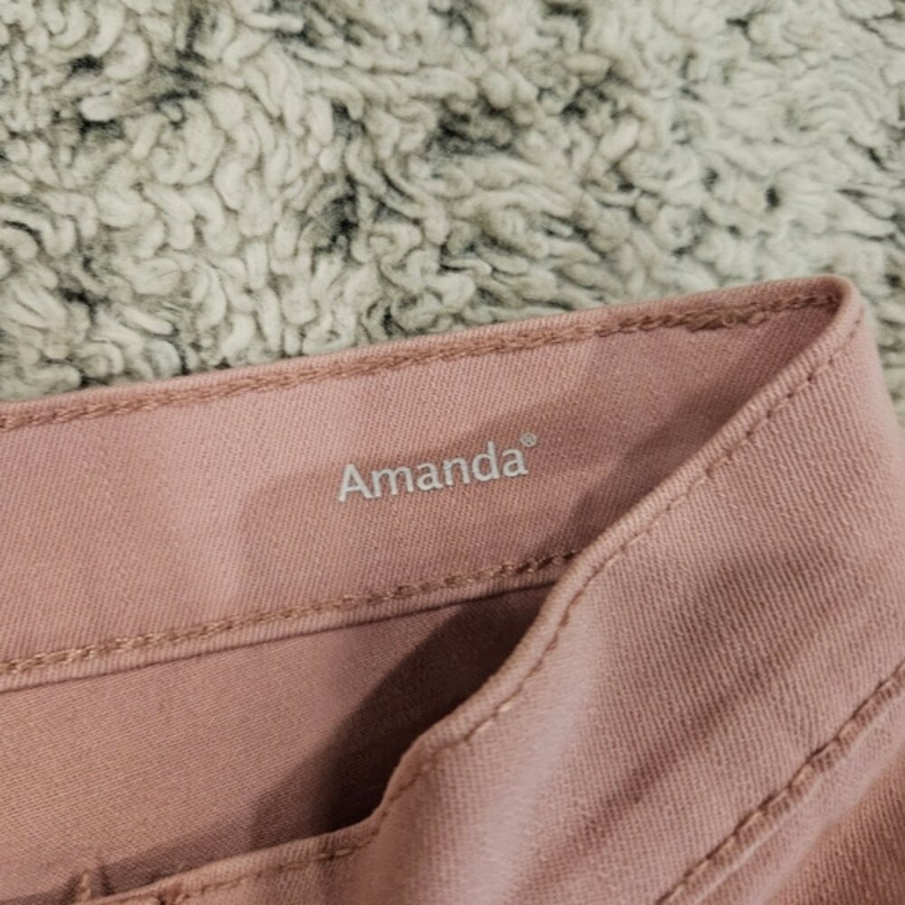 Gloria Vanderbilt Amanda Hi Rise Floral Embroidered Hi Rise Pink Jeans SZ 10P - Picture 5 of 14